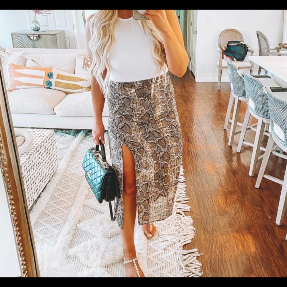 Snake print skirt